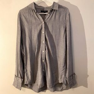 Medium Banana Republic blue and white striped blouse.